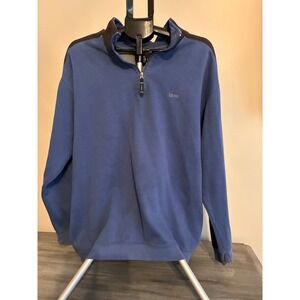 IZOD PerformX Mens Blue Brown Colorblock Quarter Zip Sweatshirt Pullover XLT